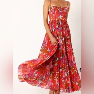 Floral Red and Pink Maxi Dress